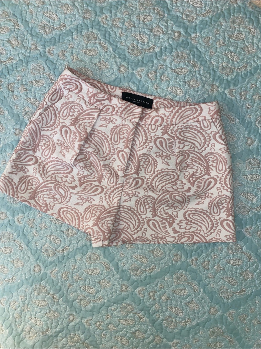 Victoria Beckham Paisley Tailored,dress Shorts.